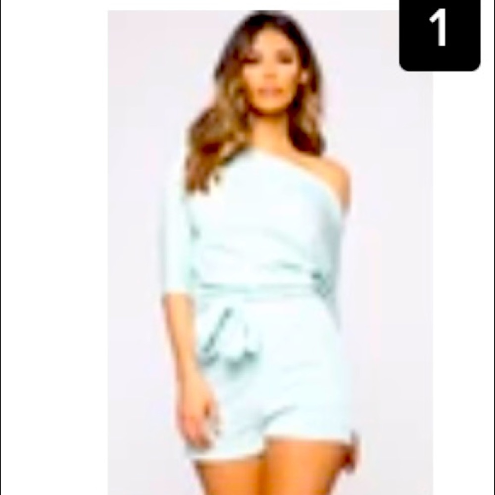 Light blue fashion nova romper